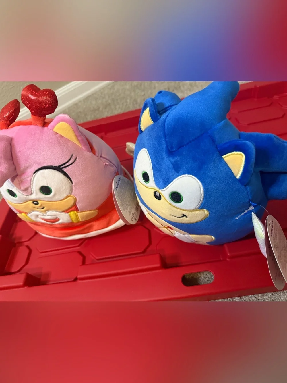 Set of two sonic the Hedgehog Plush Toy Set and Amy Blue & Pink Cute squismallow